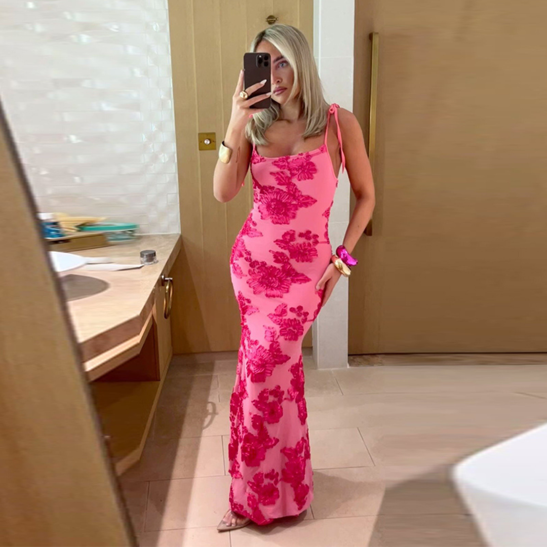 Vestido Longo Sofist Flowers 3D Bordadas