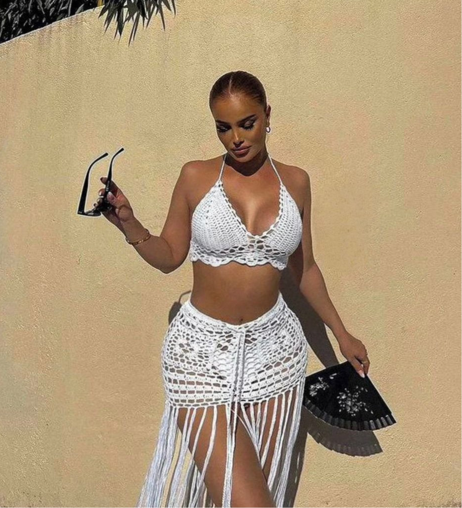 conjuntocroppedresaia , conjuntobranco, conjuntofeminino , conjuntopraiacroche