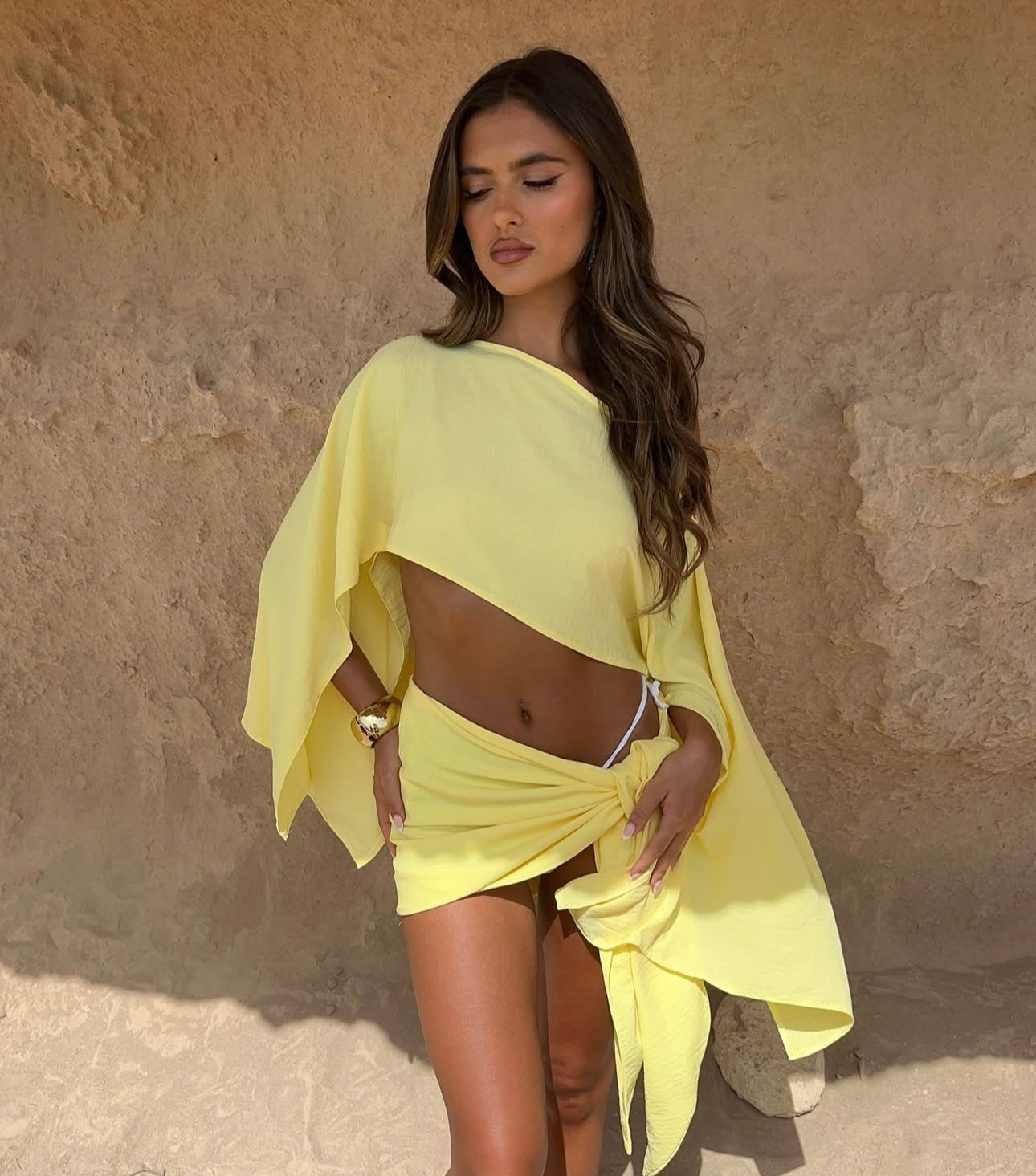 Conjunto Feminino Cropped e Mini Saia Sardenha - Sale