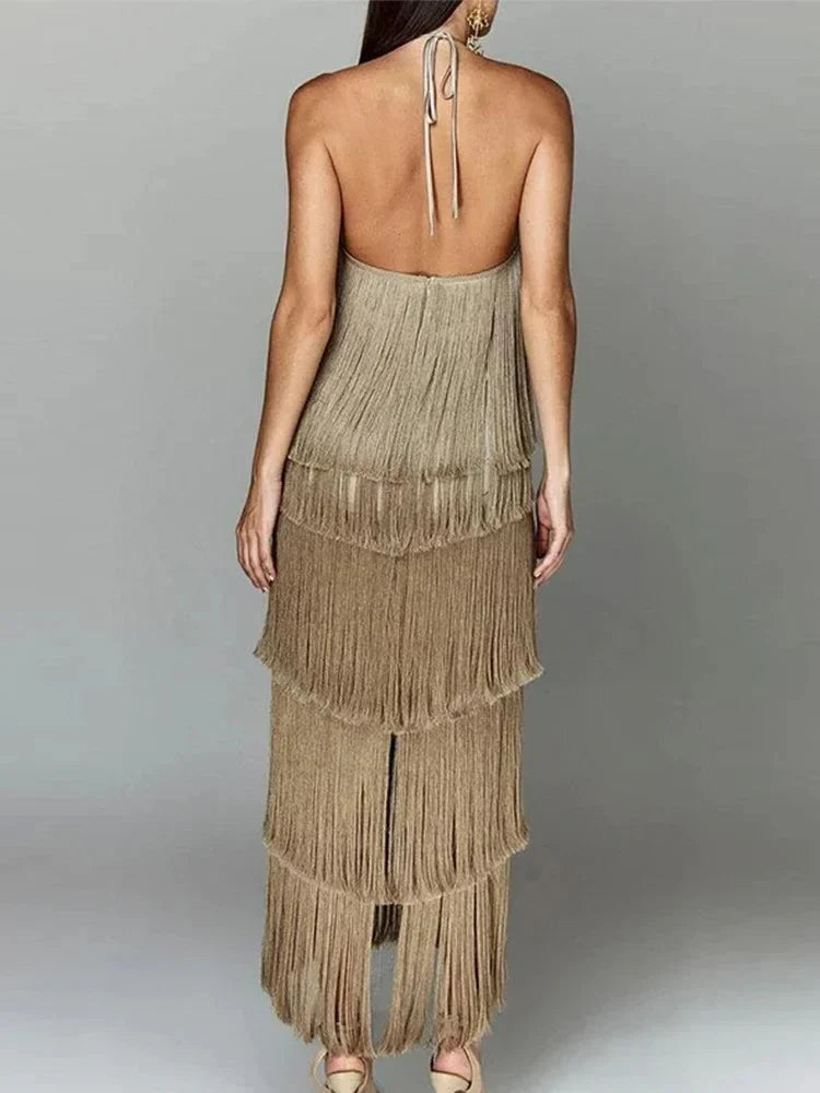 Vestido Longo Ladies Franjas