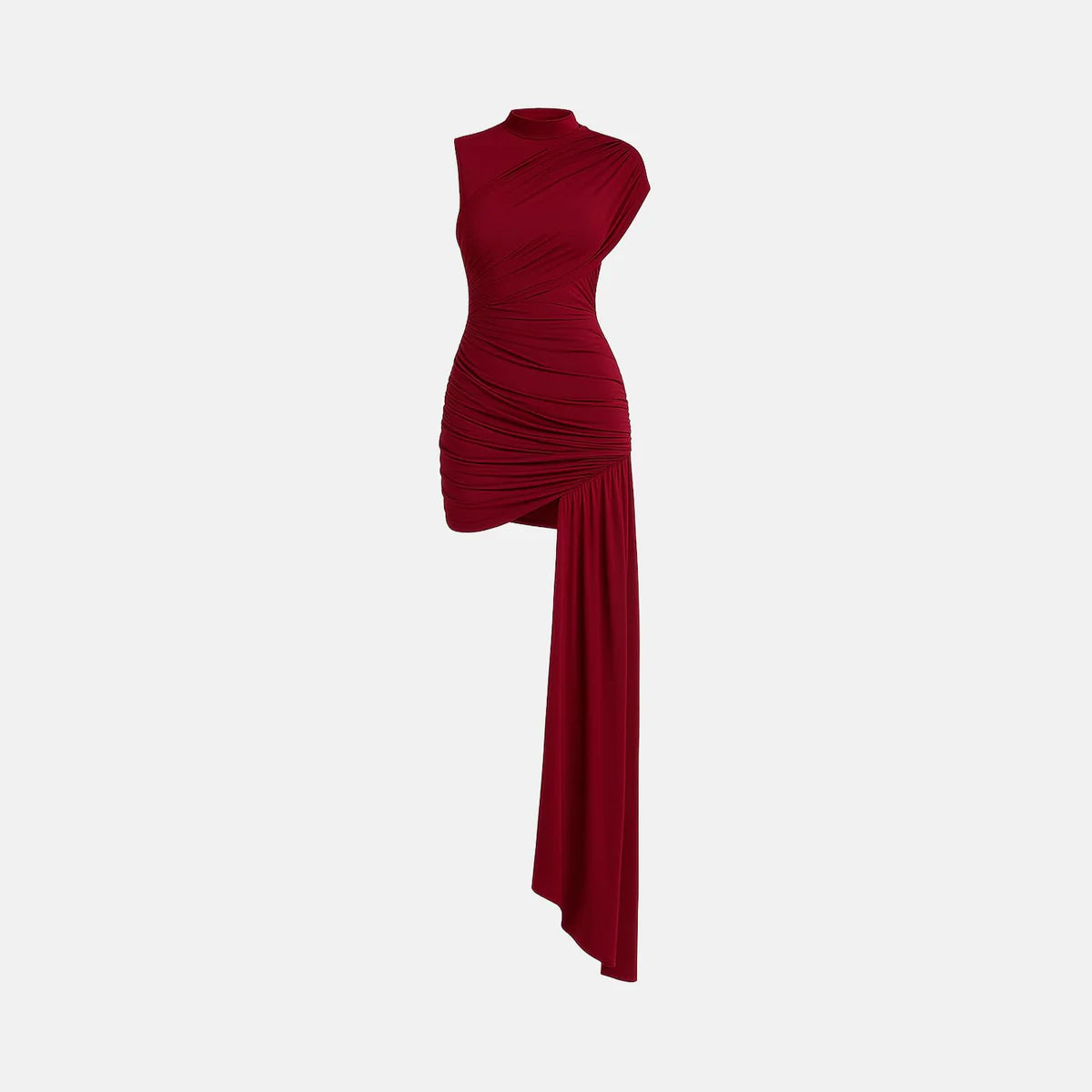Vestido Curto Ribbon Assimétrico Drapeado - Moda Festa l CAROL ESPAÇO FASHION