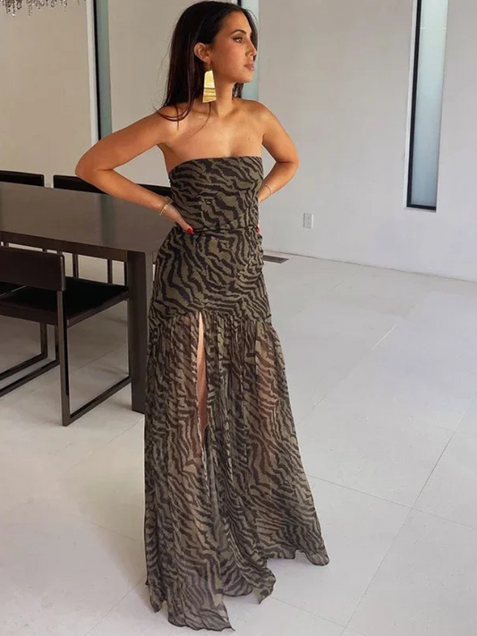 vestidolongotigre, vestidotule , vestidotulelongo , vestidocolocadolngotule ,vestidolongotule