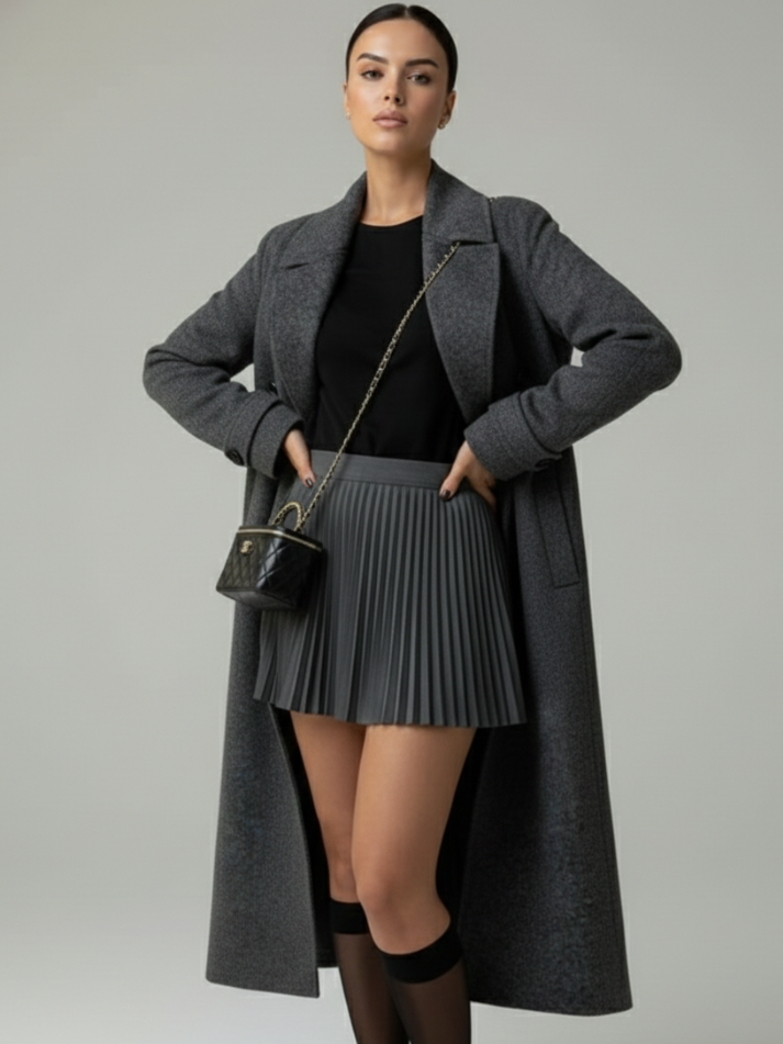 Saia Plissada Casual - Outono Inverno l CAROL ESPAÇO FASHION