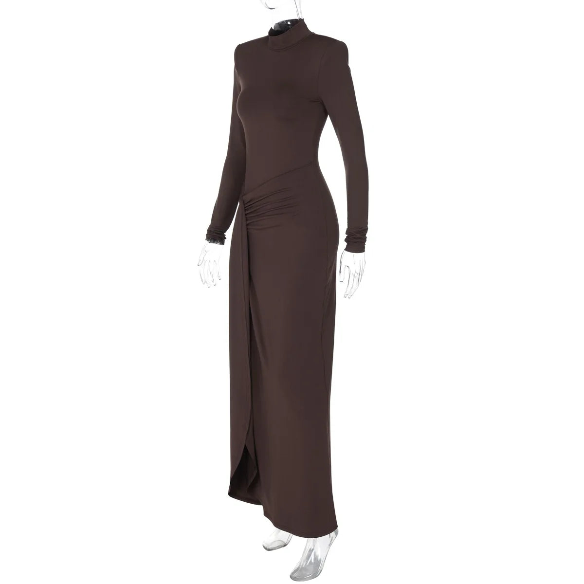 Vestido Longo Drapeado com Fenda
