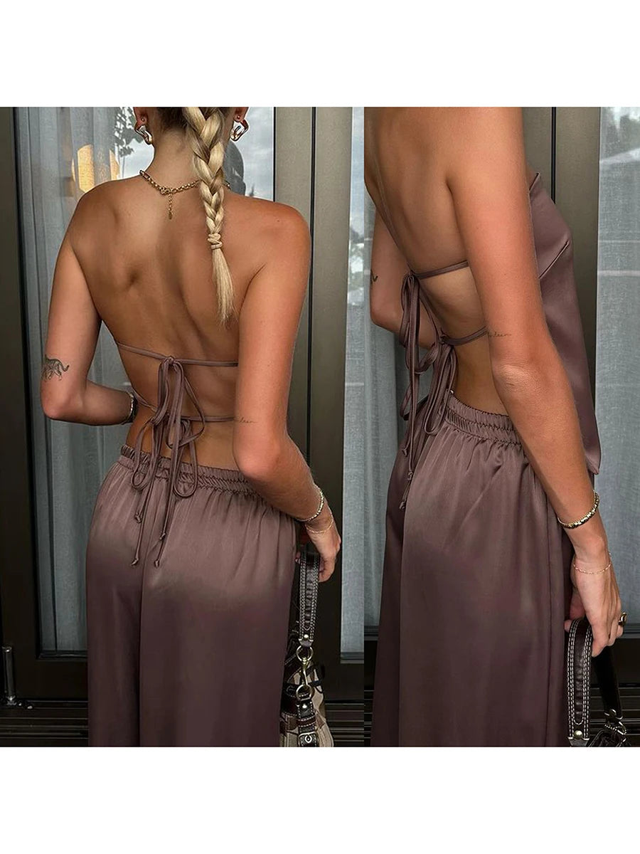 Conjunto Satin Mocha Elegance - Casual Chic l CAROL ESPAÇO FASHION