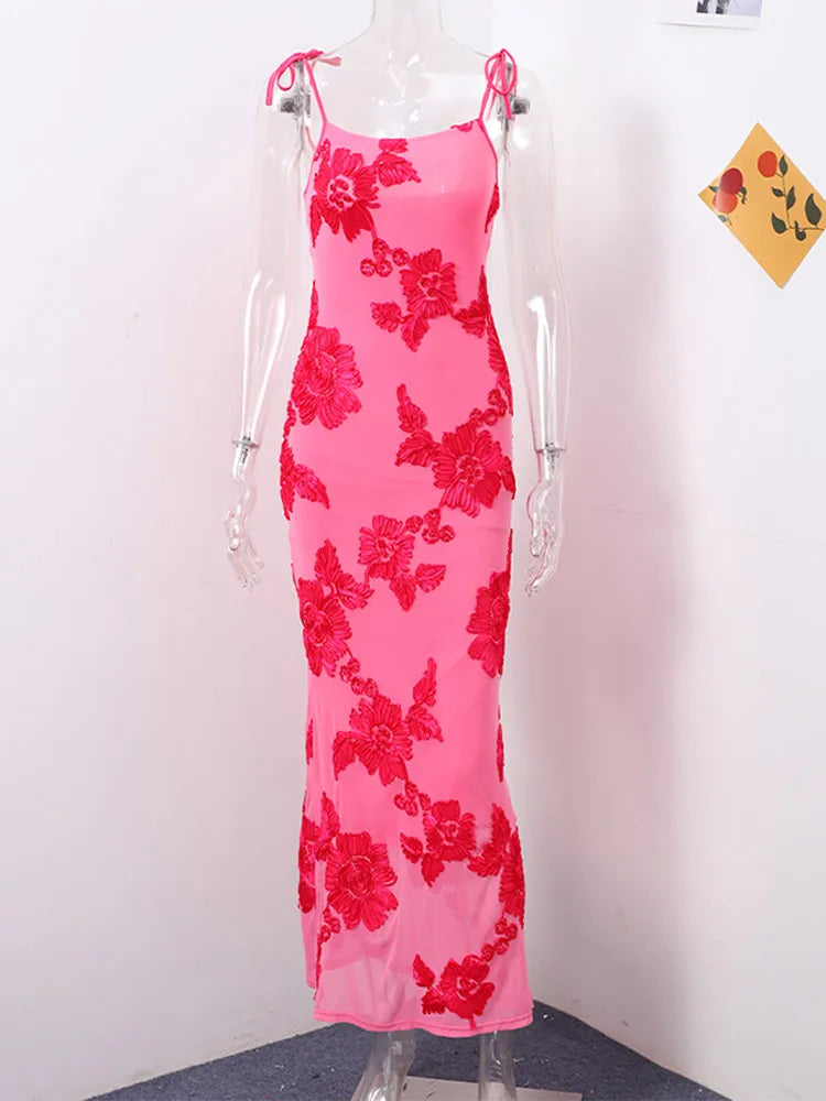 Vestido Longo Sofist Flowers 3D Bordadas