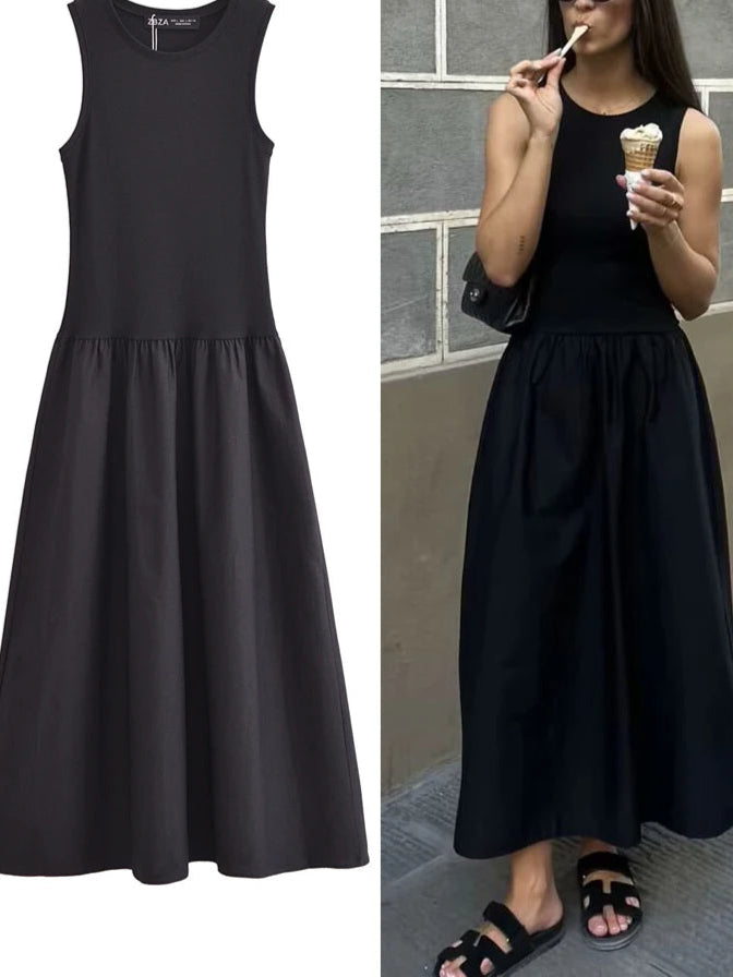 Vestido Preto Midi Minimalista