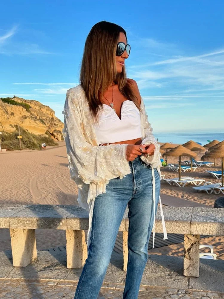 Blusa Feminina Lantejoulas