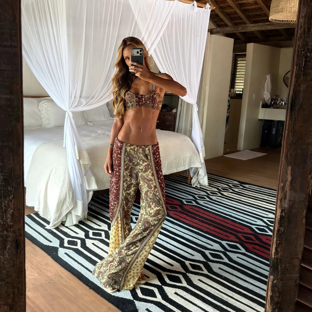 Conjunto Biquini e Calça Boho - Moda Praia l CAROL ESPAÇO FASHION