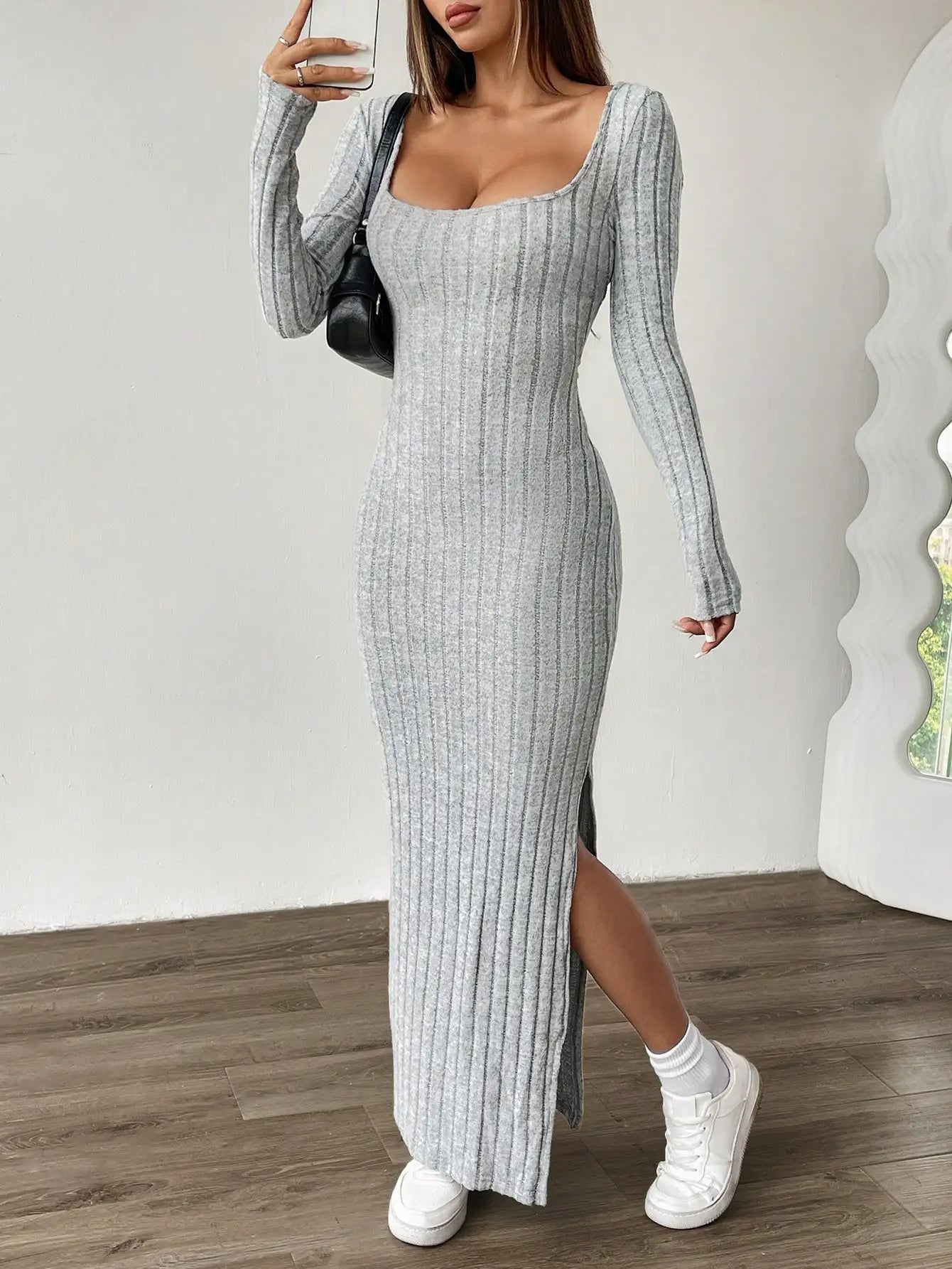 vestido , vestidocanelado , vestidolongo , vestidocinza