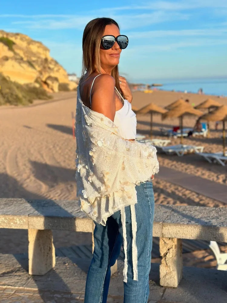 Blusa Feminina Lantejoulas