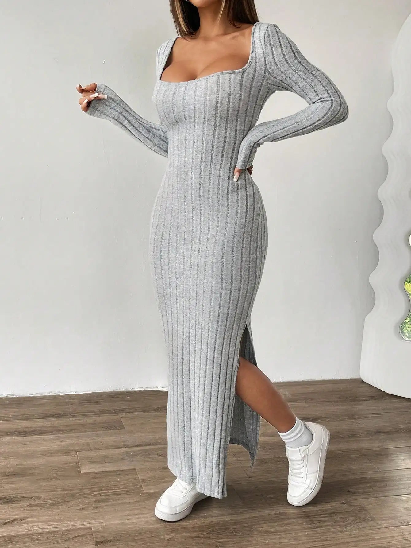 vestido , vestidocanelado , vestidolongo , vestidocinza