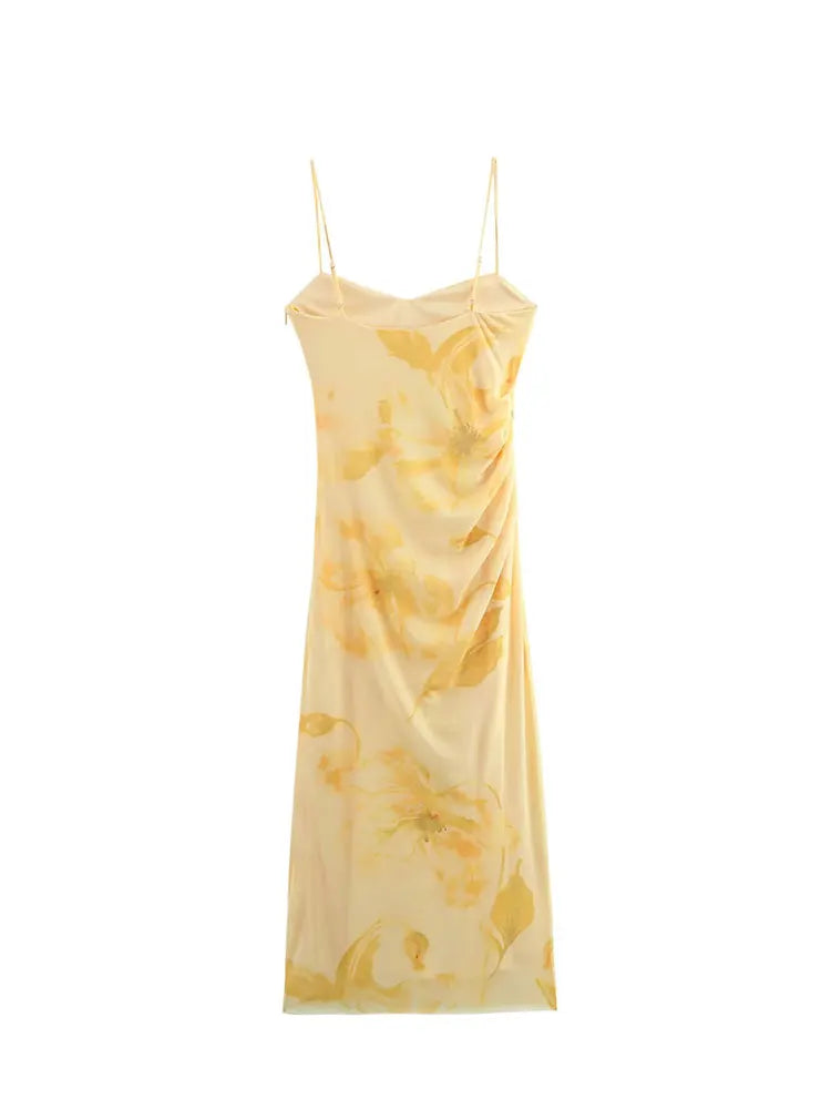 vestido , vestidolongo , vestidolongofloral , vestidoamarelolongo , vestidoalçasfinas