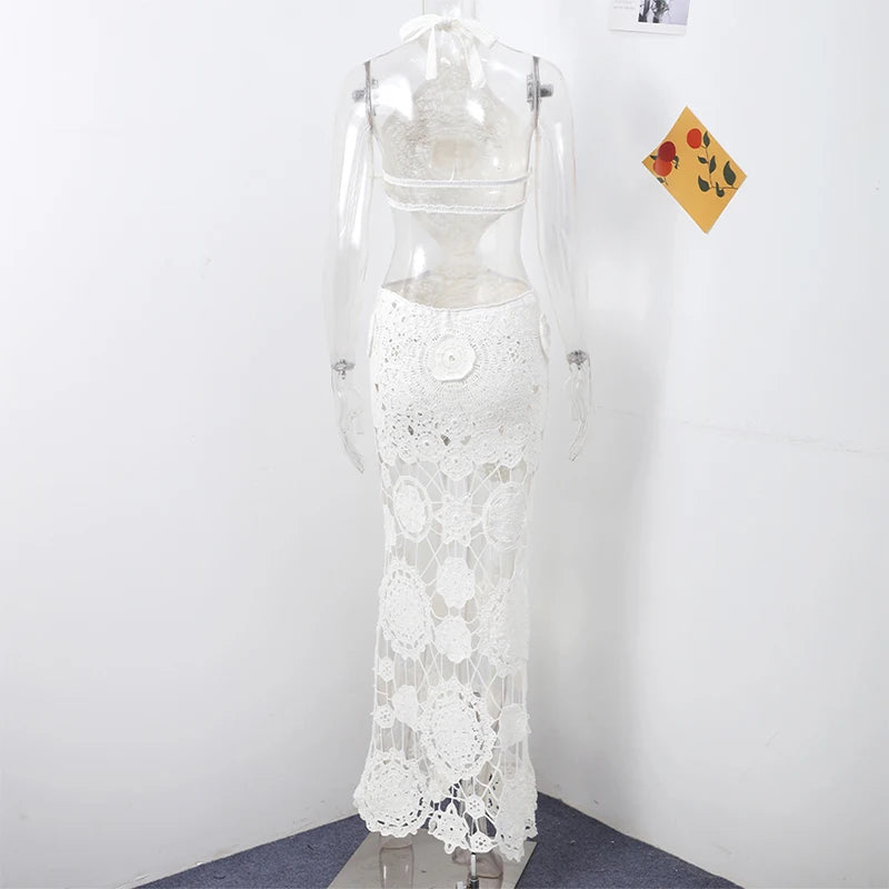 Vestido Longo Crochê