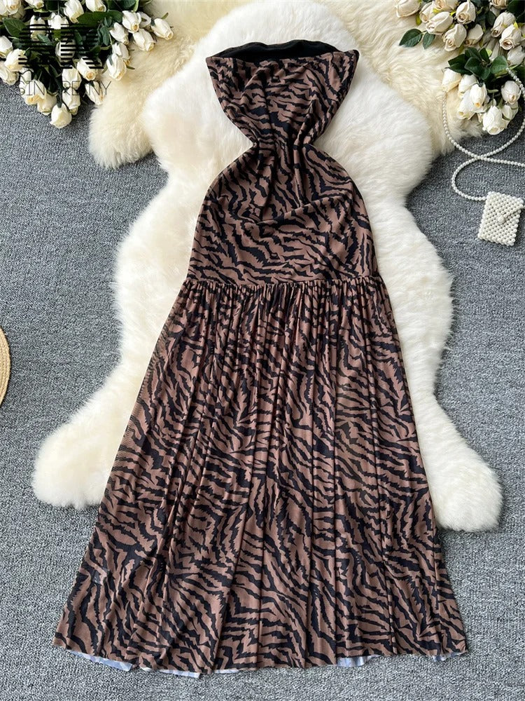 vestidolongotigre, vestidotule , vestidotulelongo , vestidocolocadolngotule ,vestidolongotule