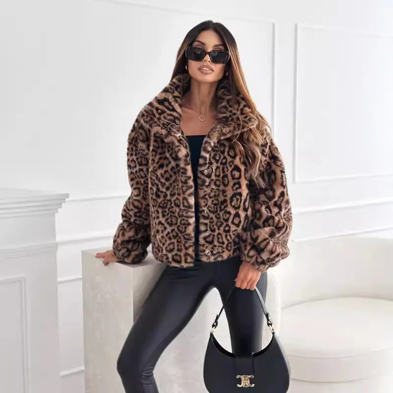 Casaco Faux Fur Leopard - Outono Inverno l CAROL ESPAÇO FASHION