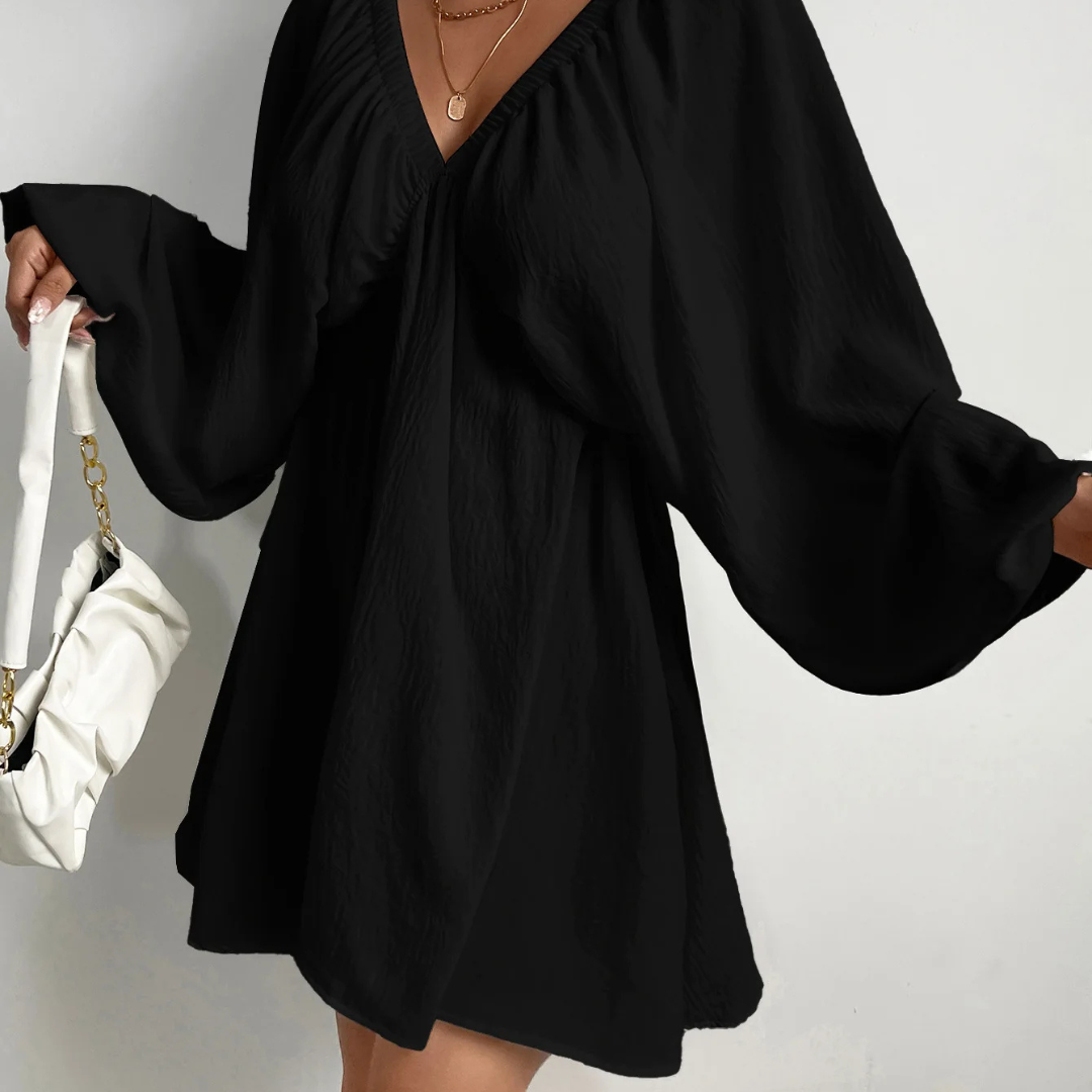 Vestido Curto Manga Bufante