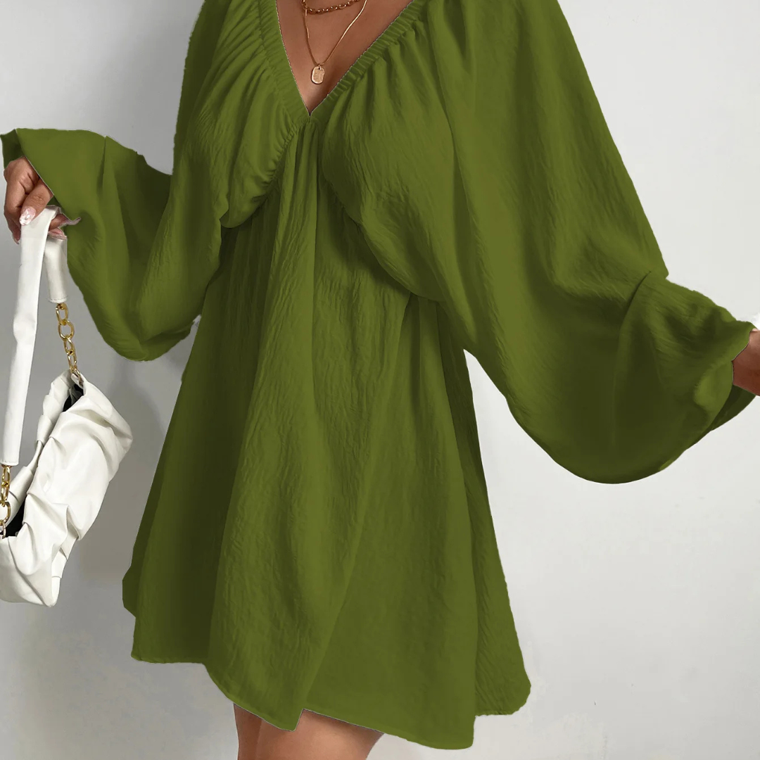 Vestido Curto Manga Bufante