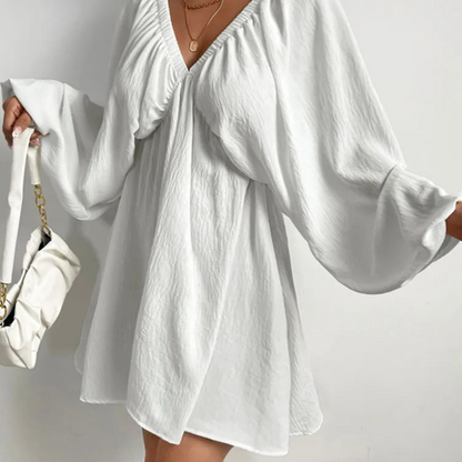 Vestido Curto Manga Bufante