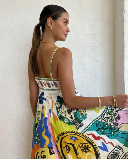Vestido Longo Estampado de Verão - Moda Elegante l CAROL ESPAÇO FASHION
