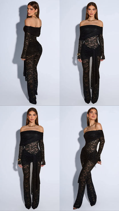 Macacão Noir Allure Renda