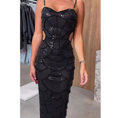 Vestido Midi Pérolas