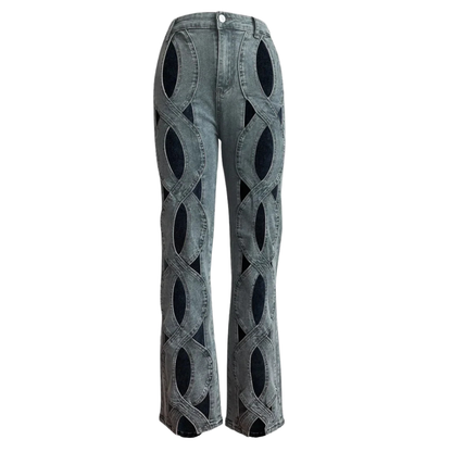 Calça Jeans Recortes Vazados
