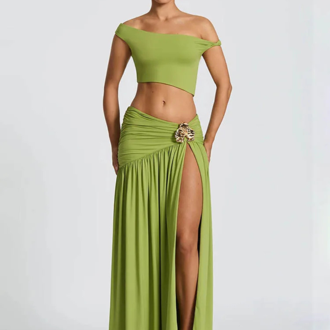 Conjunto Fiorella Cropped e Saia Longa