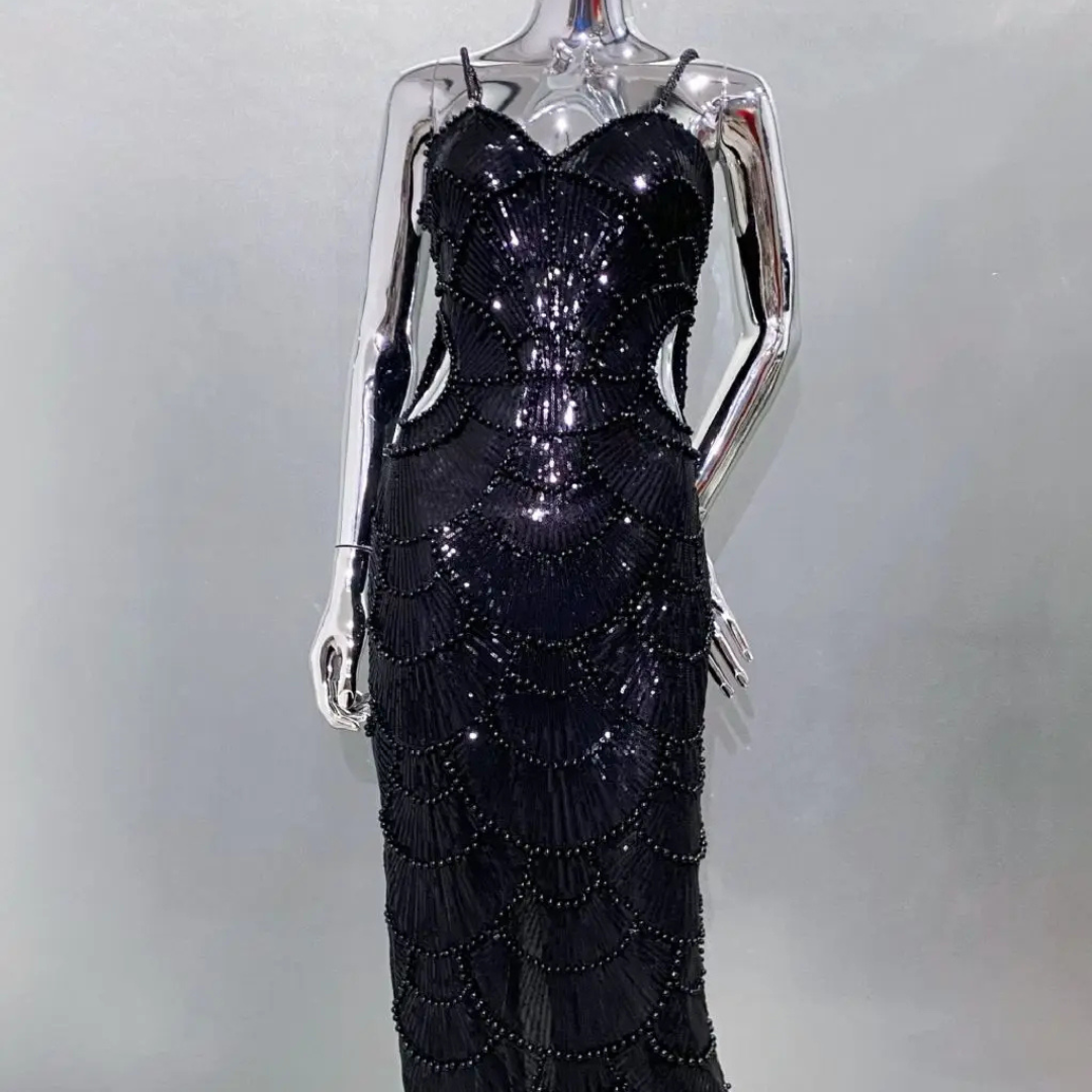 Vestido Midi Pérolas