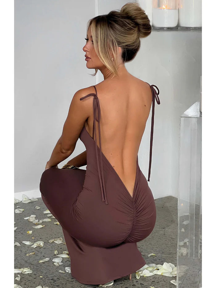 Vestido Elegante Maxi Aberto nas Costas