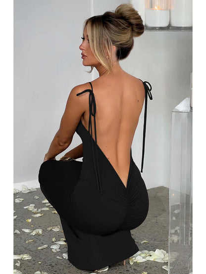 Vestido Elegante Maxi Aberto nas Costas