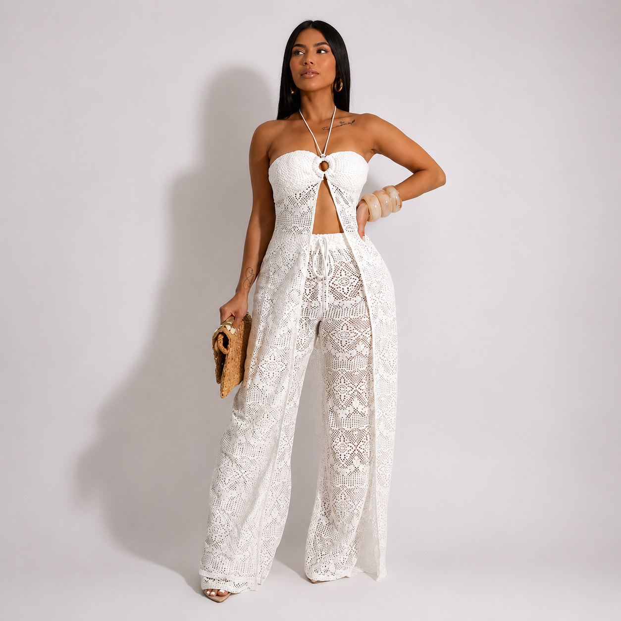 Conjunto Renda Resort 2 Peças - Moda Praia l CAROL ESPAÇO FASHION