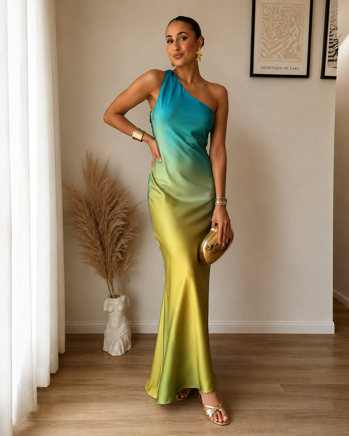 Vestido  Longo Gardenia - Moda Festa l CAROL ESPAÇO FASHION