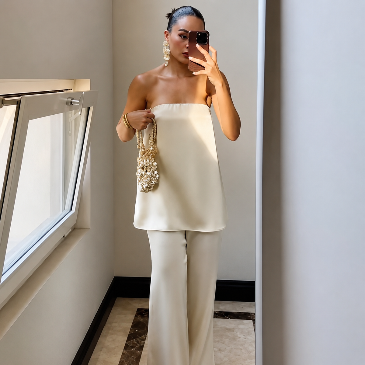 Conjunto Cetim Poá Elegance - Casual Chic l CAROL ESPAÇO FASHION