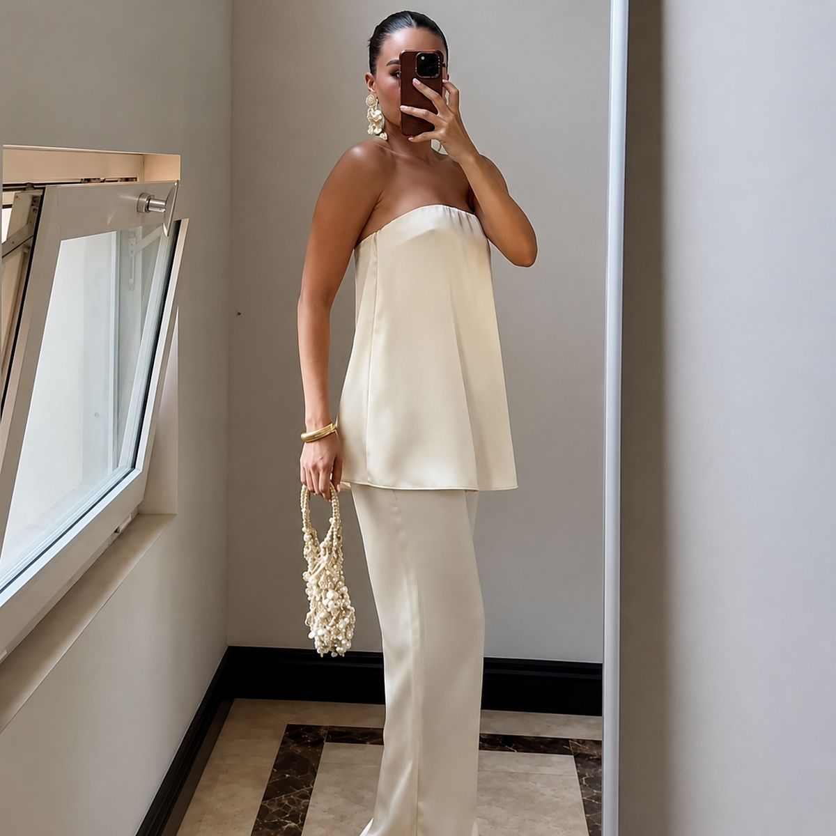 Conjunto Cetim Poá Elegance - Casual Chic l CAROL ESPAÇO FASHION
