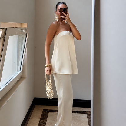 Conjunto Cetim Poá Elegance - Casual Chic l CAROL ESPAÇO FASHION