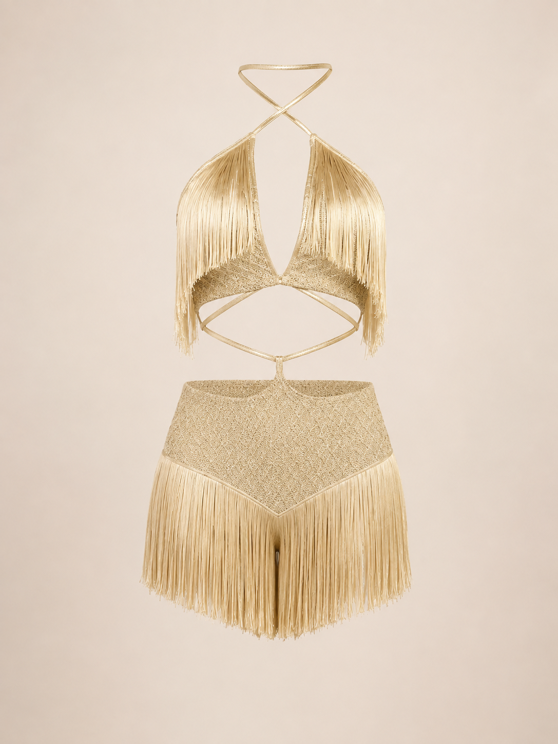 Conjunto Biquini Feminino Franja Caramelo - Resort l  CAROL ESPAÇO FASHION