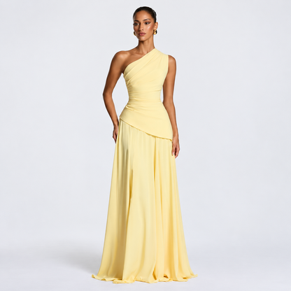 Vestido Longo Elegance One Shoulder - Moda Festa l CAROL ESPAÇO FASHION