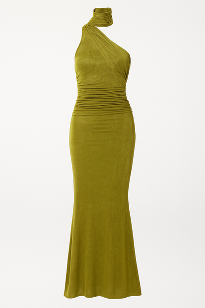 Vestido Orbe Drapeado Assimétrico