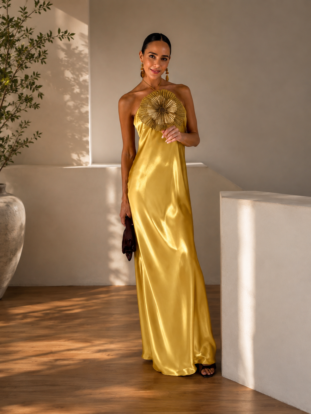 Vestido Longo Soleil - Moda Festa l  CAROL ESPAÇO FASHION