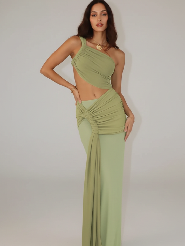 Vestido Lueur Pistache - Moda Praia l CAROL ESPAÇO FASHION