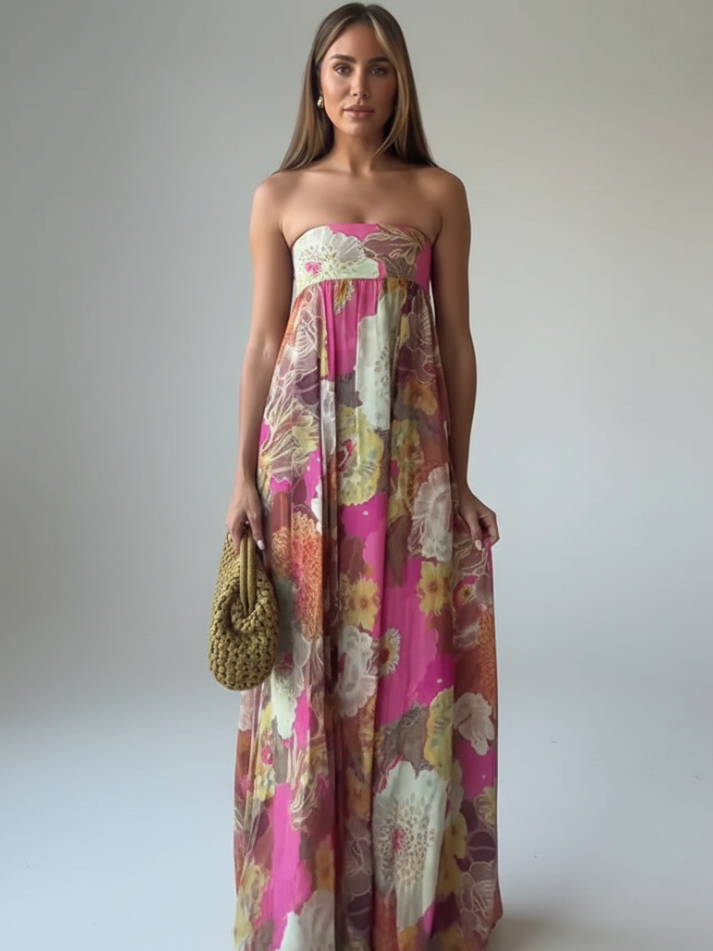 Vestido Longo Fiorella - Moda Praia l CAROL ESPAÇO FASHION