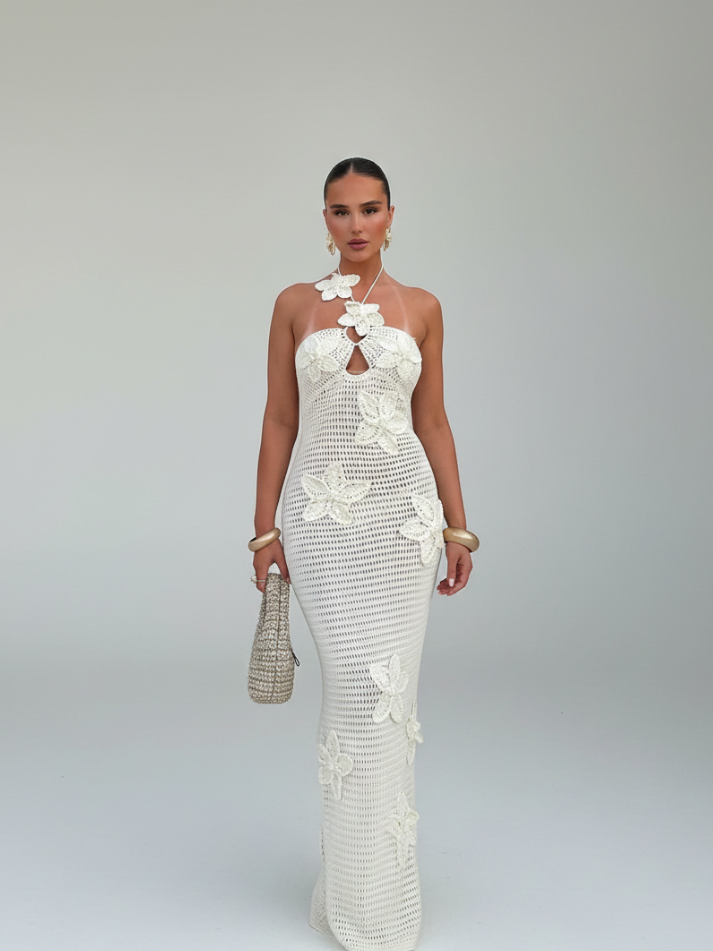 Vestido Longo Tricô  Lovely - Resort l CAROL ESPAÇO FASHION