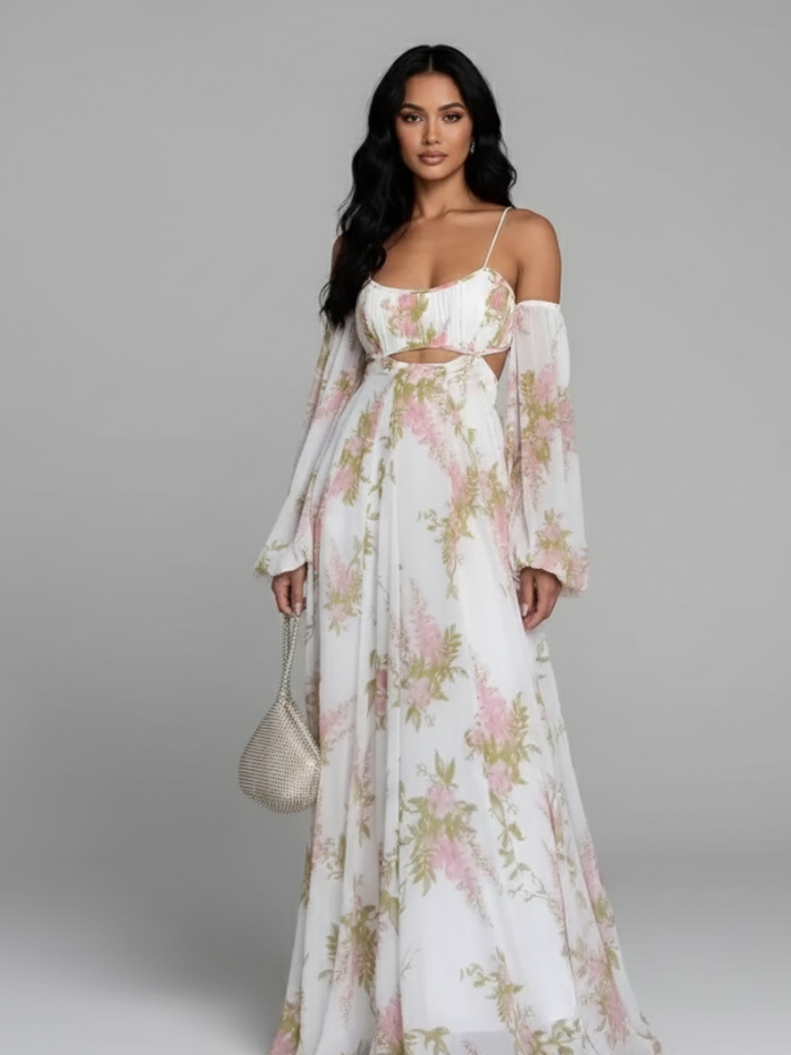 Vestido Camponesa Floral  Ladies - Moda Praia l CAROL ESPAÇO FASHION