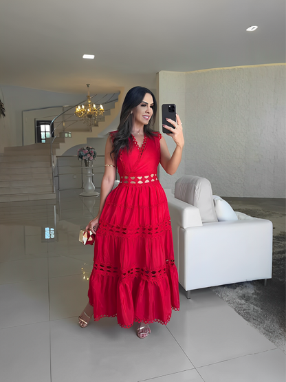 Vestido Longo Camada Regata