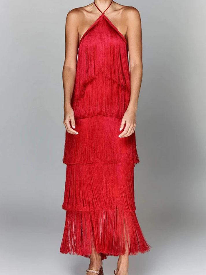 Vestido Longo Ladies Franjas