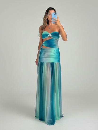 Vestido Longo Sereia dos Mares - Moda Praia | CAROL ESPAÇO FASHION