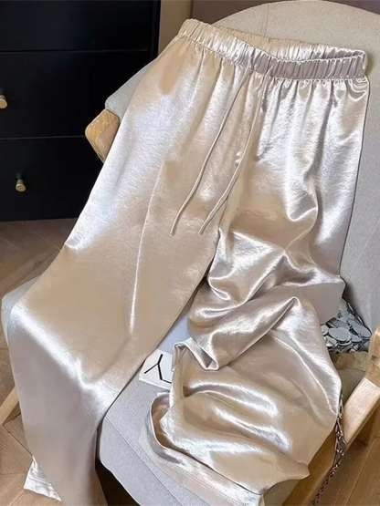 Calça Acetinada Pantalona - Casual Chic l CAROL ESPAÇO FASHION