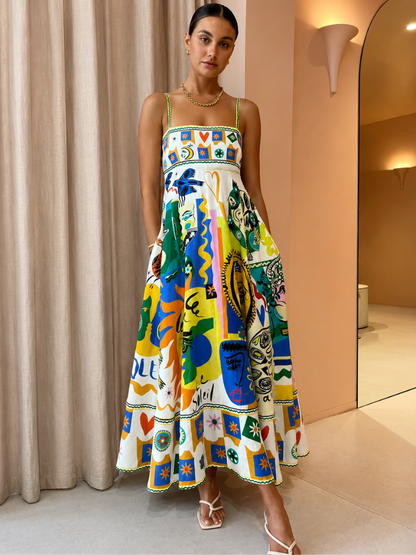Vestido Longo Estampado de Verão - Moda Elegante l CAROL ESPAÇO FASHION
