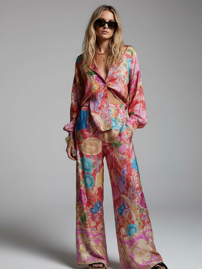 Conjunto Estampado Jardiné - Moda Praia l CAROL ESPAÇO FASHION